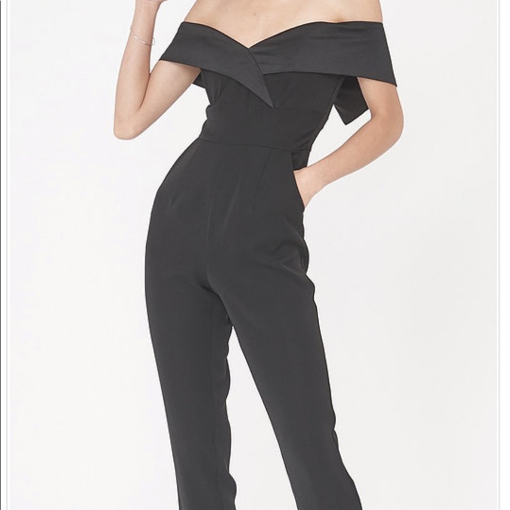 Lavish Alice Woven Bardot Tapered Jumpsuit